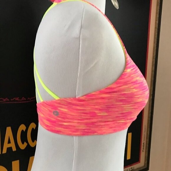 90 Degree by Reflex Strappy Neon Pink Yellow Bra - Picture 2 of 11